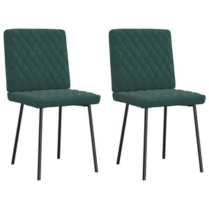 vidaXL Chaises à manger lot de 2 Vert foncé Velours