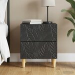 vidaXL Table de chevet Noir 43 x 34 5 x 48 cm Bois d'ingénierie