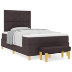 vidaXL Lit à ressorts avec matelas Marron foncé 120 x 190 cm tissu