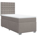 vidaXL Sommier à lattes de lit avec matelas Taupe 100x200 cm Tissu