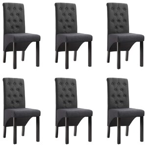 vidaXL Chaises à manger lot de 6 gris foncé tissu