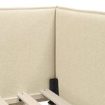 vidaXL Cadre de lit d'angle avec tête de lit Crème 80 x 200 cm tissu