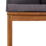 vidaXL Canapé d'angle sectionnel et coussins gris foncé Bois d'acacia