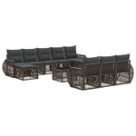 vidaXL Ensemble de canapé de jardin 11 Pièces Gris et Gris foncé