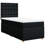 vidaXL Sommier à lattes de lit et matelas Noir 80x200 cm Tissu