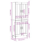 vidaXL Buffet haut Gris béton 69 5x34x180 cm Bois d'ingénierie