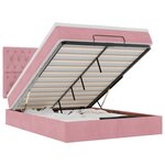 VidaXL Cadre de lit ottoman avec matelas rose 140x200 cm velours