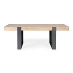 Table a manger - Décor chene artisan et Gris Ombre - L 223,9 x P 93 x H 78,6 cm - LOFT