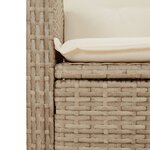 vidaXL Chaises inclinables de jardin lot de 2 et coussins beige rotin