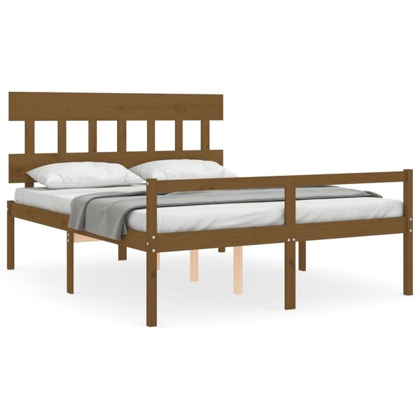 vidaXL Lit pour personne âgée et tête de lit très grand bois massif