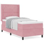 vidaXL Lit à ressorts avec tête de lit Rose 90 x 200 cm Velours