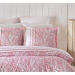 Parure de lit - housse de couette 220 x 240 + 2 taies d'oreiller 60 x 60 coton renforcé - Rose