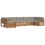 vidaXL Ensemble de canapés d'extérieur 7 Pièces Gris Naturel et Clair