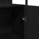 vidaXL Meubles de salle de bain avec étagère Noir 33 x 33 x 185.5 cm