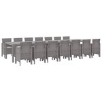 vidaXL Ensemble de salle à manger pour jardin 15 Pièces Gris clair