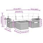 vidaXL Salon de jardin 5 Pièces avec coussins gris résine tressée