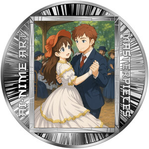 Monnaie DANCE AT BOUGIVAL EARRING Ai-nime Art Masterpieces Argent 500 Francs Cameroon 2025