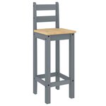 vidaXL Chaises de bar lot de 2 gris bois de pin solide