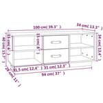 vidaXL Meuble TV Blanc 100x34x40 cm Bois de pin massif