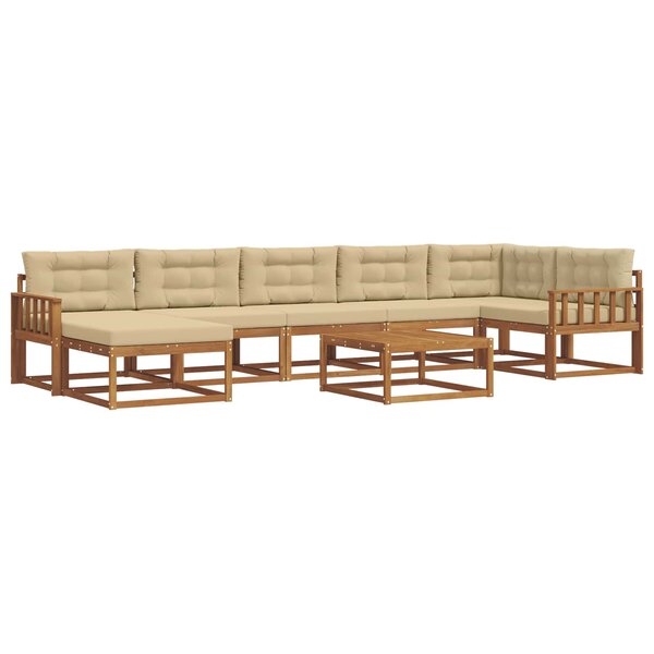 vidaXL Ensemble de canapés d'extérieur 8 Pièces Naturel et Beige