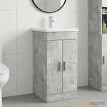 vidaXL Meuble de salle de bain avec évier Gris béton 42 x 40 x 84 5 cm