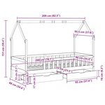 vidaXL Cadre de lit enfants avec tiroirs sans matelas 90x200 cm bois