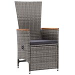 vidaXL Ensemble de salle à manger pour jardin 3 Pièces Gris Poly rotin