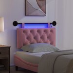vidaXL Tête de lit suspendue Avec lumière LED Rose Velours