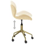 vidaXL Chaise pivotante de salle à manger Crème Velours