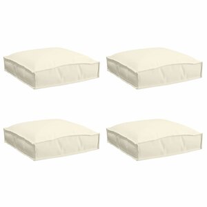 vidaXL Coussin pour assise de palette 4 Pièces Crème 40 x 40 x 8 cm
