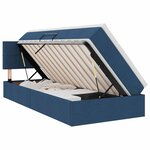 vidaXL Lit avec rangement et matelas avec tête de lit Bleu 90 x 190 cm