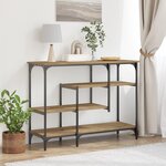 Table console vidaXL en chêne artisanal 100x35x75 cm en bois d'ingénierie et acier