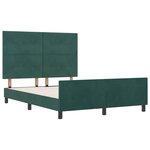vidaXL Cadre de lit avec tête de lit Vert foncé 140 x 190 cm Velours