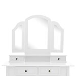 vidaXL Ensemble de coiffeuse et tabouret Blanc 100x40x146 cm Paulownia