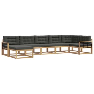 vidaXL Ensemble de canapés d'extérieur 7 Pièces Blanc et anthracite