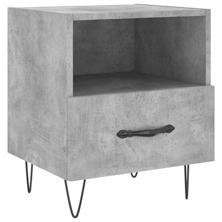 vidaXL Table de chevet gris béton 40x35x47 5 cm bois d’ingénierie