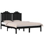 vidaXL Cadre de lit sans matelas noir bois massif 140x190 cm