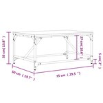 vidaXL Table basse chêne sonoma 75x50x35 cm bois d'ingénierie