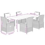 vidaXL Ensemble à manger de jardin et coussins 7 Pièces beige poly rotin