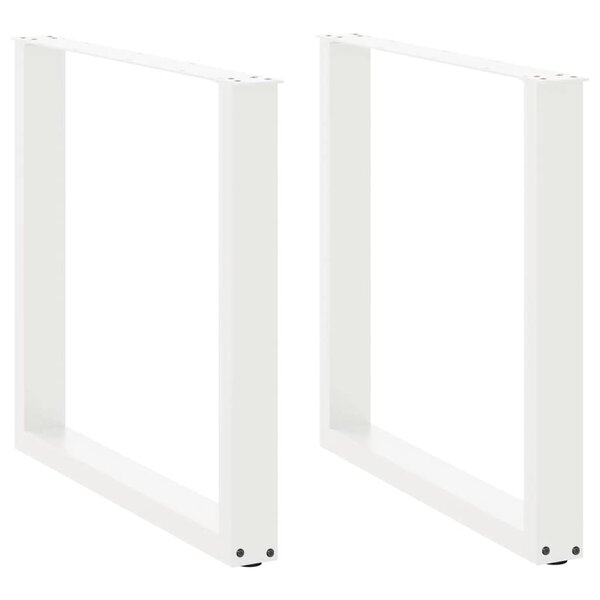 vidaXL Pieds de table à manger en U 2 pièces Blanc 80 x (72-73) cm Acier
