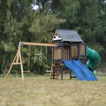 Aire de jeux - Toboggan bleu et toboggan tubulaire - Cody