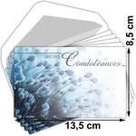 Lot 5 cartes remerciements condoléances +5 enveloppes blanches format 9x14cm