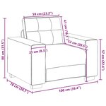 Canapé 3 places vidaXL avec coussins en tissu gris