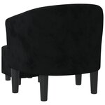 vidaXL Fauteuil avec repose-pied noir velours