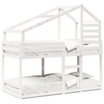 vidaXL Lit superposé sans matelas blanc 75x190 cm bois de pin massif