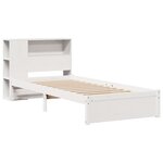 vidaXL Lit bibliothèque sans matelas blanc 75x190cm bois de pin massif