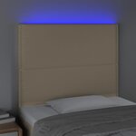 vidaXL Tête de lit à LED Crème 100x5x118/128 cm Tissu