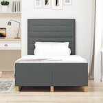 vidaXL Cadre de lit avec tête de lit Gris foncé 120 x 200 cm tissu