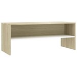 vidaXL Meuble TV Blanc et chêne sonoma 100 x 40 x 40 cm Aggloméré