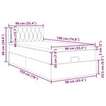 vidaXL Cadre de lit ottoman avec matelas gris foncé 90x190 cm tissu